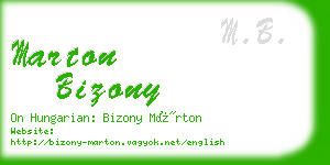 marton bizony business card